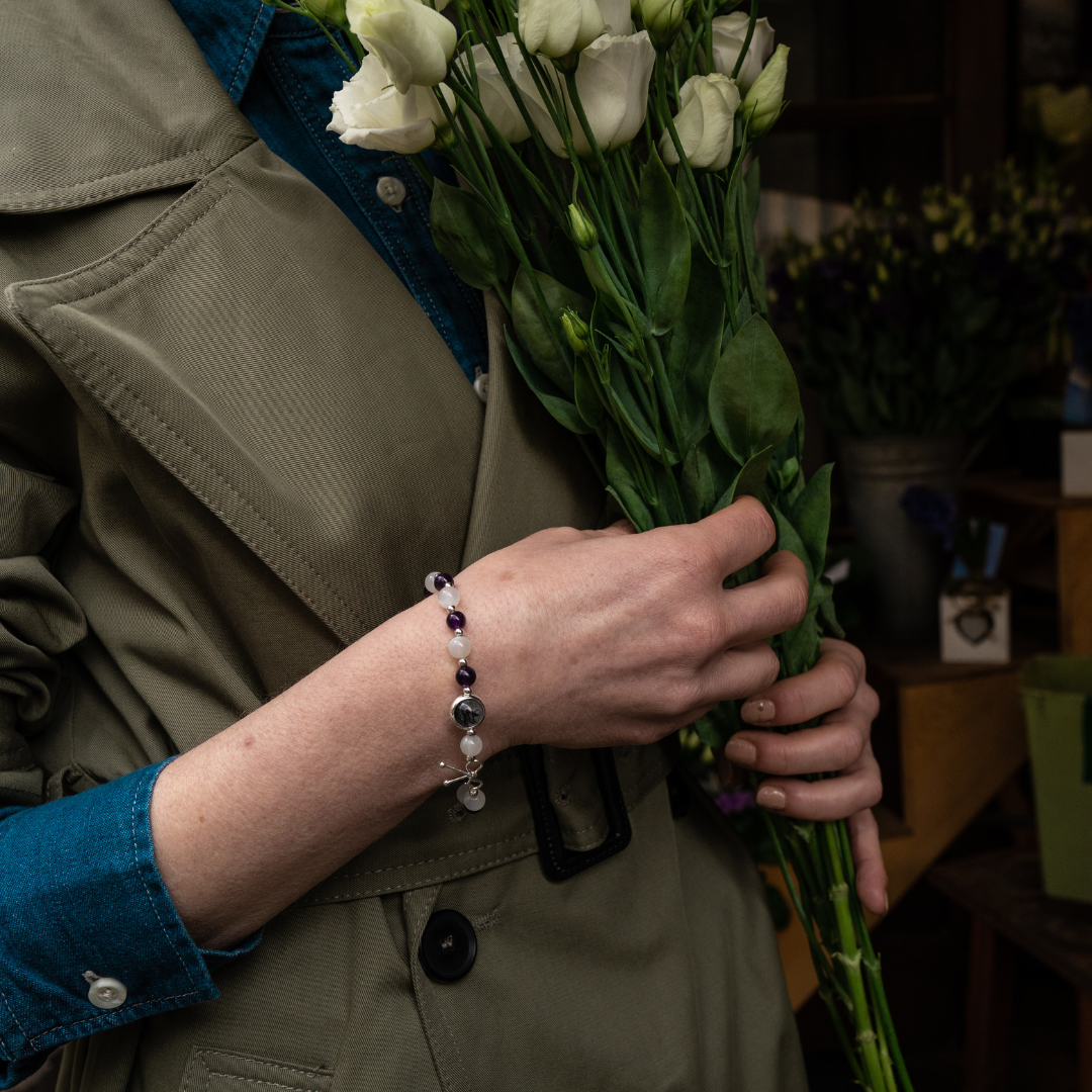 Bracelet Amincissant en Améthyste et Pierre de Lune | Argent 925