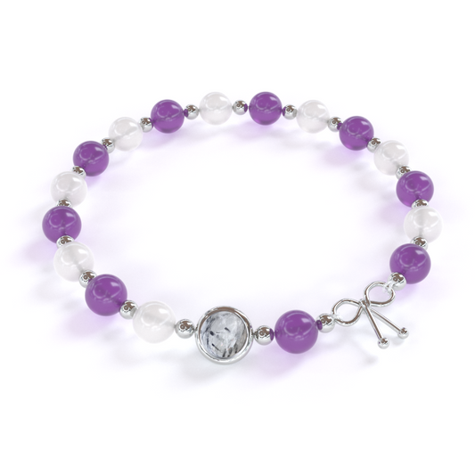 Bracelet Amincissant en Améthyste et Pierre de Lune | Argent 925